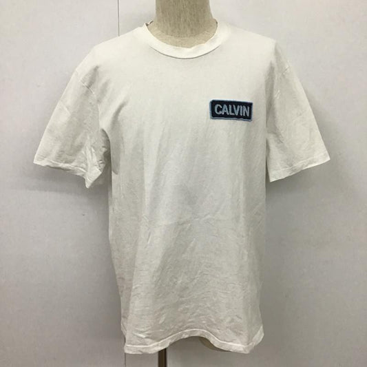 カルヴァン クライン ジーンズ Calvin Klein Jeans Tシャツ 半袖 半袖カットソー プリントTシャツ クルーネックカットソー ワッペン M ロゴ、文字 白 / ホワイト /  メンズ USED 古着 中古 10101600