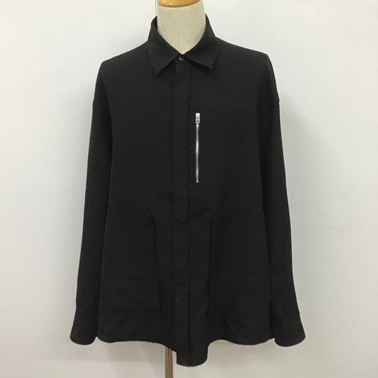 ネーム Name. シャツ、ブラウス 長袖 NMSH-20AW-003 オフスケールウールフライフロントシャツ カラーシャツ 長袖シャツ 1 無地 黒 / ブラック /  メンズ USED 古着 中古 10101609
