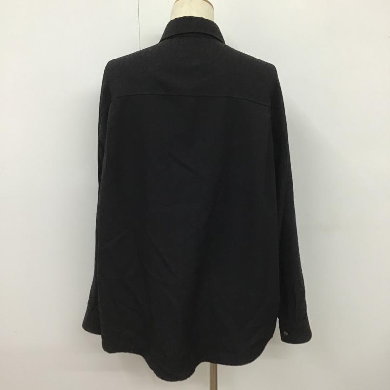 ネーム Name. シャツ、ブラウス 長袖 NMSH-20AW-003 オフスケールウールフライフロントシャツ カラーシャツ 長袖シャツ 1 無地 黒 / ブラック /  メンズ USED 古着 中古 10101609