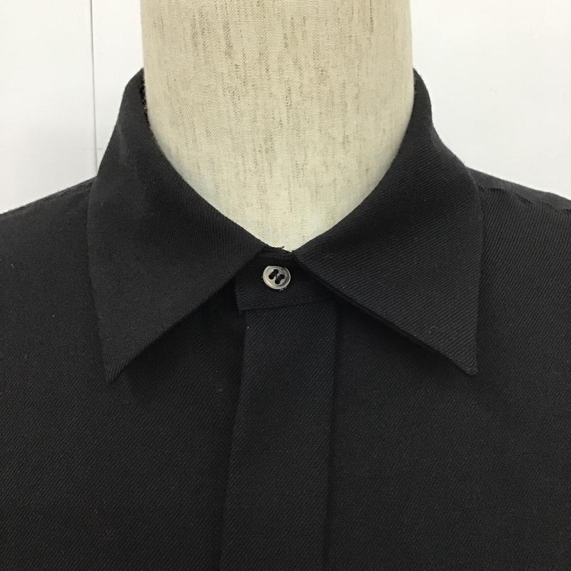 ネーム Name. シャツ、ブラウス 長袖 NMSH-20AW-003 オフスケールウールフライフロントシャツ カラーシャツ 長袖シャツ 1 無地 黒 / ブラック /  メンズ USED 古着 中古 10101609