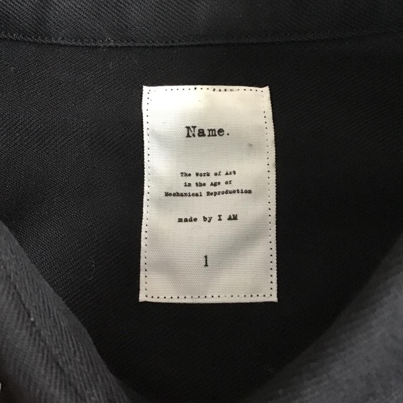 ネーム Name. シャツ、ブラウス 長袖 NMSH-20AW-003 オフスケールウールフライフロントシャツ カラーシャツ 長袖シャツ 1 無地 黒 / ブラック /  メンズ USED 古着 中古 10101609