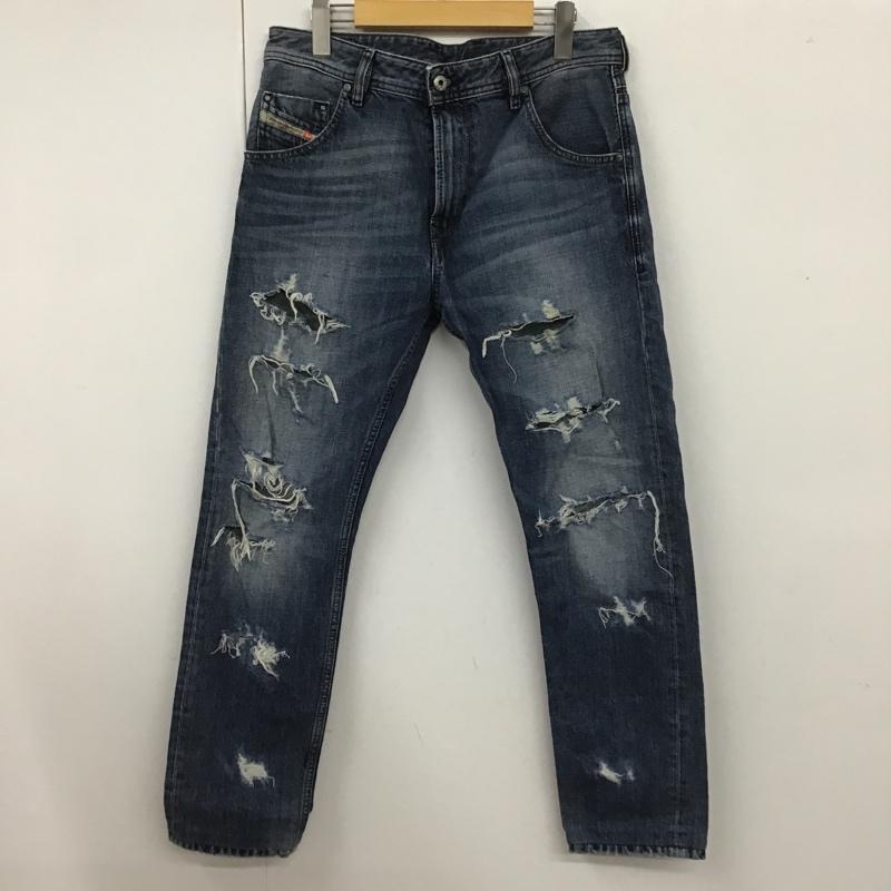 ディーゼル DIESEL パンツ デニム、ジーンズ デニムパンツ ストレートパンツ スリムパンツ カジュアルパンツ 30インチ 無地 インディゴ / インディゴ /  メンズ USED 古着 中古 10101647