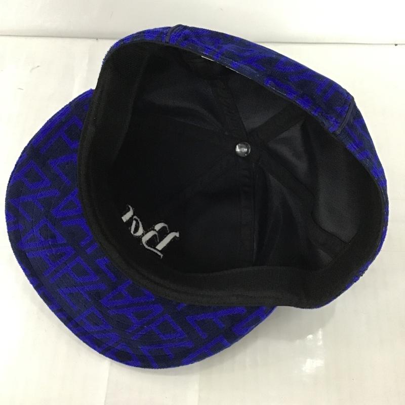 アベイシングエイプ A BATHING APE 帽子 キャップ 001CPJ301009M ベロア モノグラム ロゴ 総柄 青 / ブルー / X 紺 / ネイビー /  メンズ USED 古着 中古 10101691