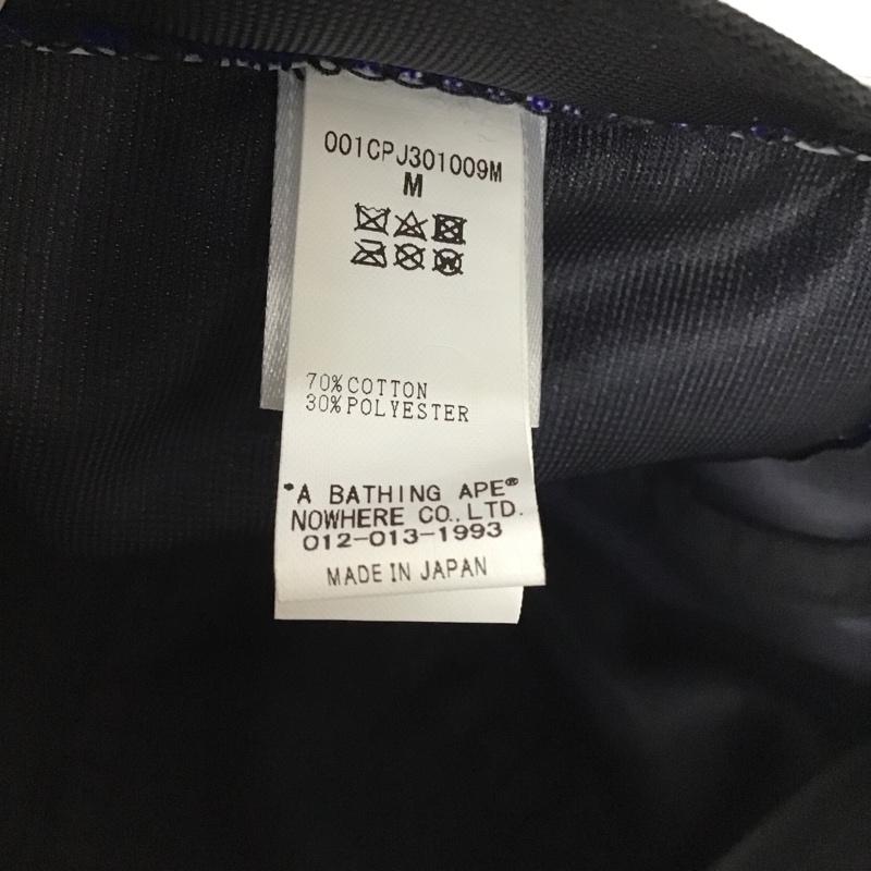 アベイシングエイプ A BATHING APE 帽子 キャップ 001CPJ301009M ベロア モノグラム ロゴ 総柄 青 / ブルー / X 紺 / ネイビー /  メンズ USED 古着 中古 10101691