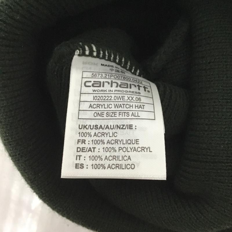 カーハート Carhartt 帽子 ニット帽 I020222 0WE ACRYLIC WATCH HAT ロゴ、文字 カーキ / カーキ /  メンズ USED 古着 中古 10101694