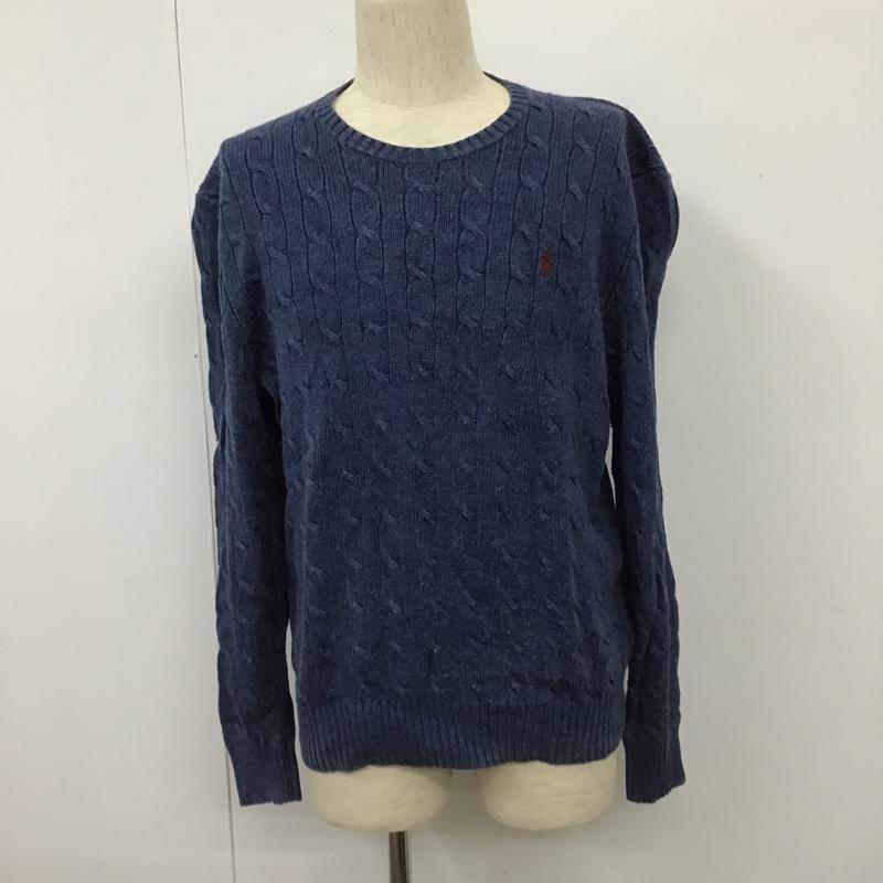 ポロラルフローレン POLO RALPH LAUREN ニット、セーター 長袖 M 無地 紺 / ネイビー /  メンズ USED 古着 中古 10101710