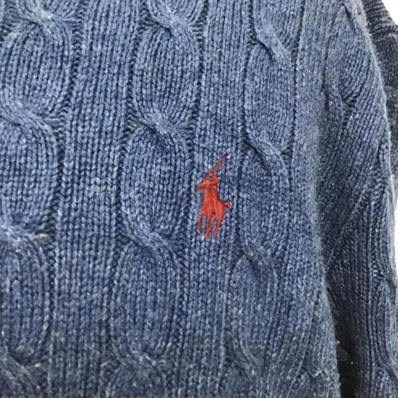 ポロラルフローレン POLO RALPH LAUREN ニット、セーター 長袖 M 無地 紺 / ネイビー /  メンズ USED 古着 中古 10101710