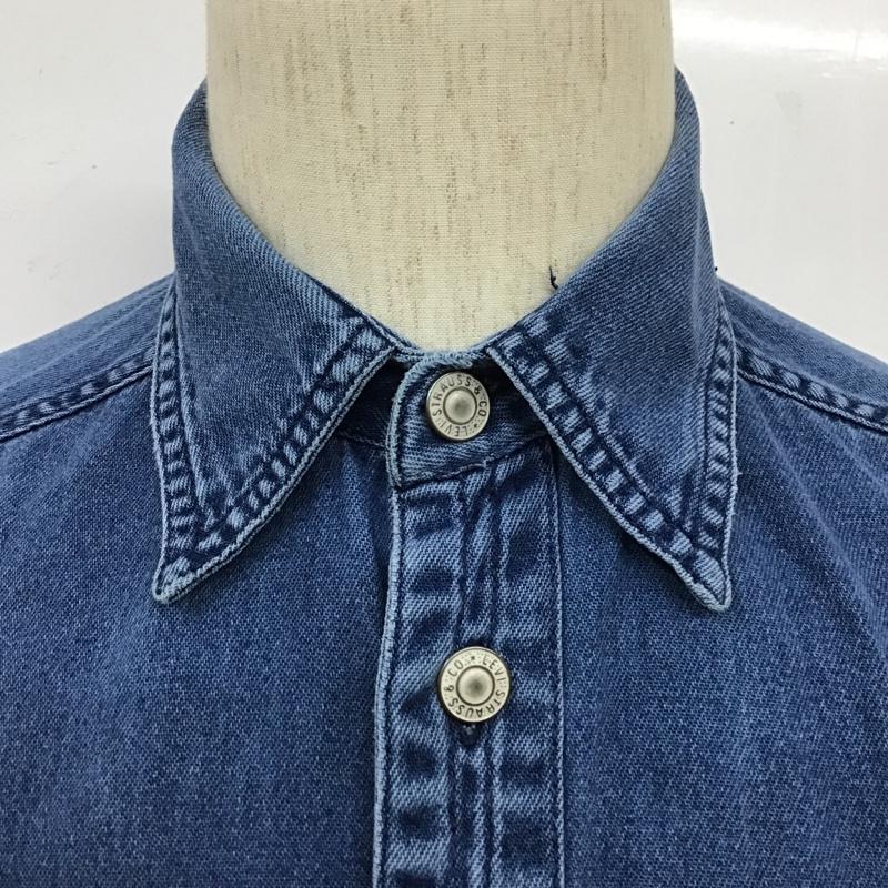 リーバイス Levi's シャツ、ブラウス 長袖 デニムシャツ RED TAB S 無地 青 / ブルー /  メンズ USED 古着 中古 10101713