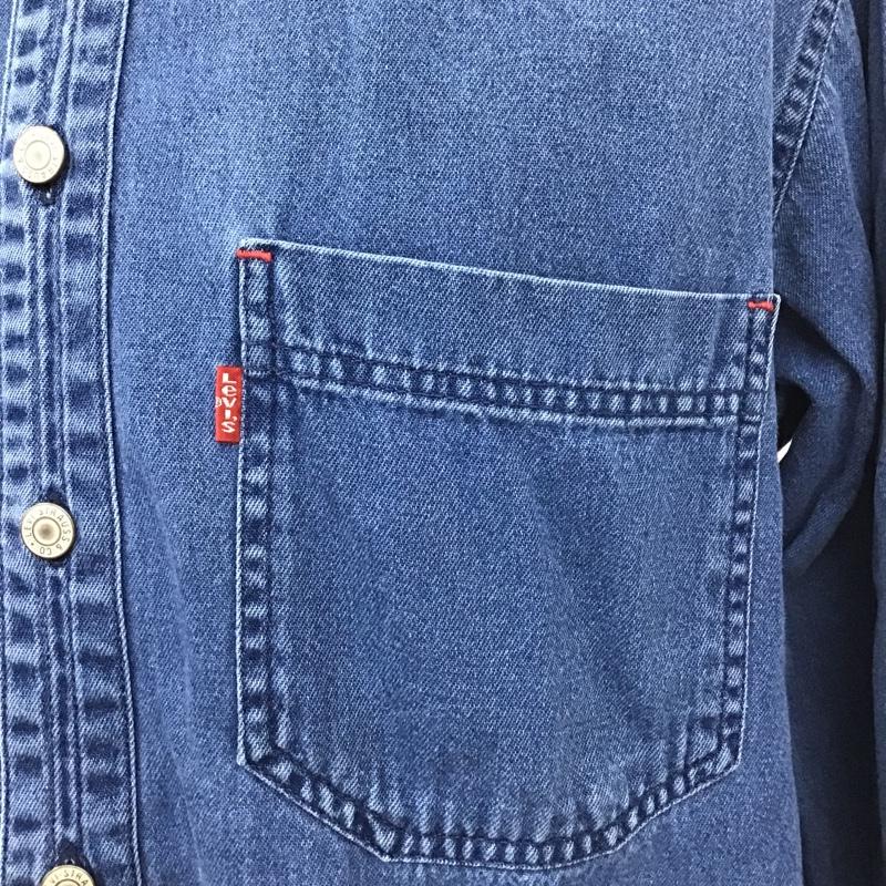 リーバイス Levi's シャツ、ブラウス 長袖 デニムシャツ RED TAB S 無地 青 / ブルー /  メンズ USED 古着 中古 10101713