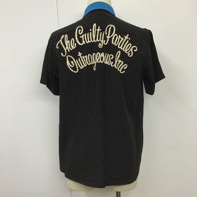 ギルティーパーティーズ GUILTYPARTIES シャツ、ブラウス 半袖 ワコマリア バックロゴ ドット M 刺繍 白 / ホワイト / X 黒 / ブラック / X 青 / ブルー /  メンズ USED 古着 中古 10101740