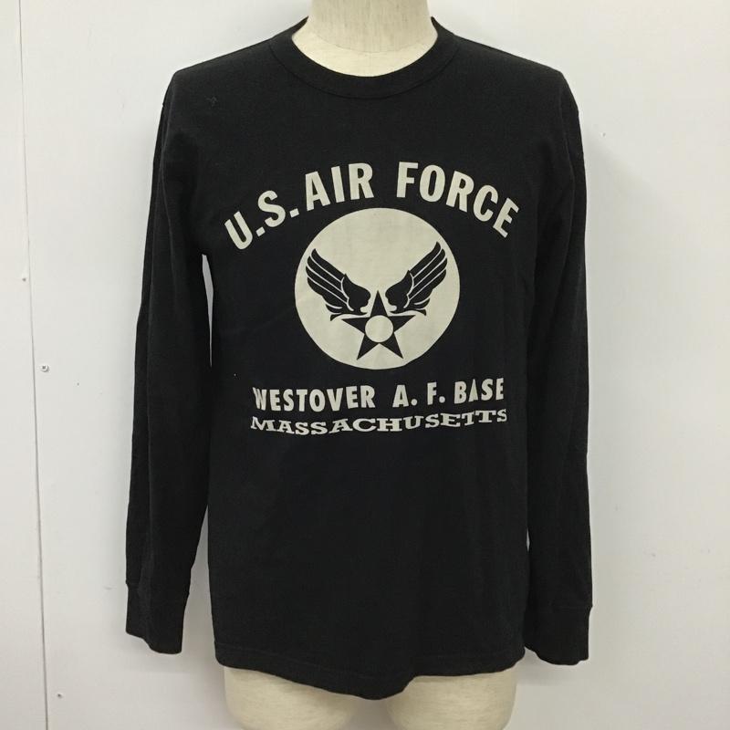 バズリクソンズ Buzz Rickson's Tシャツ 長袖 U.S. AIR FORCE ロンT M ロゴ、文字 黒 / ブラック / X ベージュ / ベージュ /  メンズ USED 古着 中古 10101746