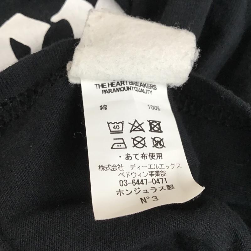 ベドウィン アンド ザ ハートブレイカーズ BEDWIN & THE HEARTBREAKERS Tシャツ 長袖 ロンT スリーブロゴ 3 プリント 黒 / ブラック /  メンズ USED 古着 中古 10101747