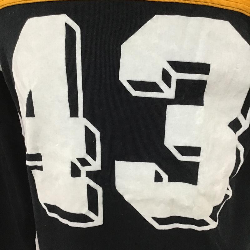 モニタリー MONITALY Tシャツ 七分袖 ナンバリングTシャツ エルボーパッチ L プリント 白 / ホワイト / X 黒 / ブラック / X 橙 / オレンジ /  メンズ USED 古着 中古 10101751