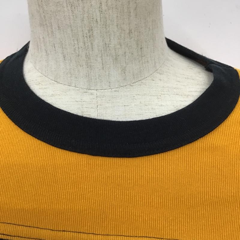 モニタリー MONITALY Tシャツ 七分袖 ナンバリングTシャツ エルボーパッチ L プリント 白 / ホワイト / X 黒 / ブラック / X 橙 / オレンジ /  メンズ USED 古着 中古 10101751