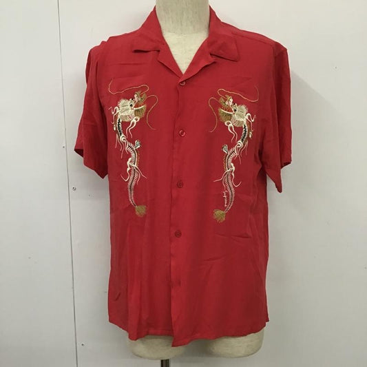 シュプリーム Supreme シャツ、ブラウス 半袖 Dragon Rayon Shirt 18AW オープンカラーシャツ M 刺繍 赤 / レッド /  メンズ USED 古着 中古 10101753