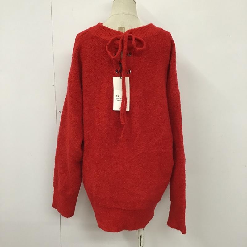 ザラ ZARA ニット、セーター 長袖 6873 010 600 クルーネック タグ付き M 無地 赤 / レッド /  レディース USED 古着 中古 10101757