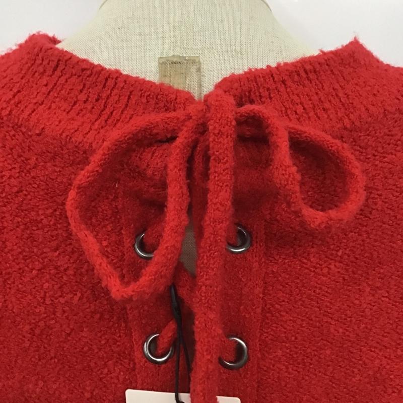 ザラ ZARA ニット、セーター 長袖 6873 010 600 クルーネック タグ付き M 無地 赤 / レッド /  レディース USED 古着 中古 10101757