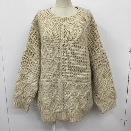 ロデオクラウンズ Rodeo Crowns ニット、セーター 長袖 FREE 無地 ベージュ / ベージュ /  レディース USED 古着 中古 10101783
