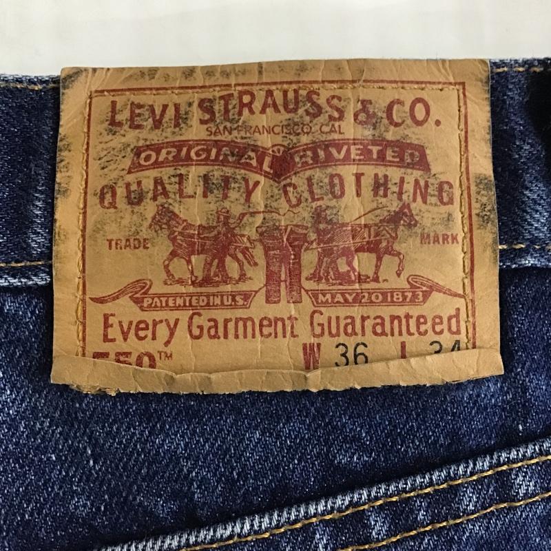 リーバイストラウスアンドコー Levi Strauss & co. パンツ デニム、ジーンズ デニムパンツ ストレートパンツ ワイドパンツ カジュアルパンツ 90s 550 USA 36 無地 インディゴ / インディゴ /  メンズ USED 古着 中古 10101793