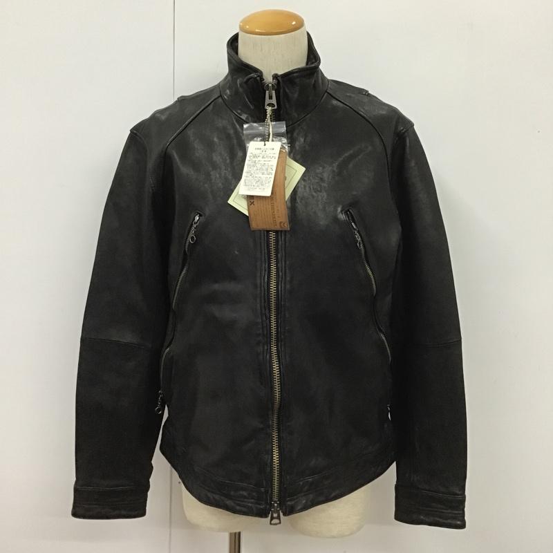 アヴィレックス AVIREX ジャケット、上着 ジャンパー、ブルゾン 6171065 レザージャケット ブルゾン ライダース アウター レザー XXL 無地 黒 / ブラック /  メンズ USED 古着 中古 10101807