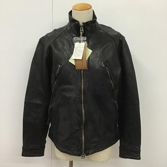 アヴィレックス AVIREX ジャケット、上着 ジャンパー、ブルゾン 6171065 レザージャケット ブルゾン ライダース アウター レザー XXL 無地 黒 / ブラック /  メンズ USED 古着 中古 10101807