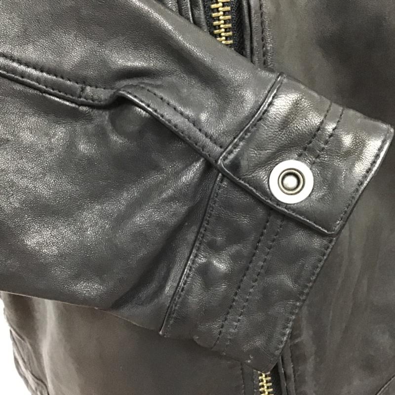 アヴィレックス AVIREX ジャケット、上着 ジャンパー、ブルゾン 6171065 レザージャケット ブルゾン ライダース アウター レザー XXL 無地 黒 / ブラック /  メンズ USED 古着 中古 10101807