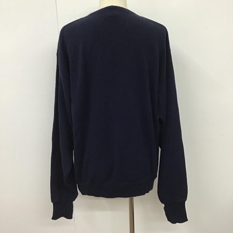アイゾッド IZOD カーディガン 長袖 長袖ニットカーディガン リブニットカーディガン 前ボタン 80s USA製 古着 XL ロゴ、文字 紺 / ネイビー /  メンズ USED 古着 中古 10101809