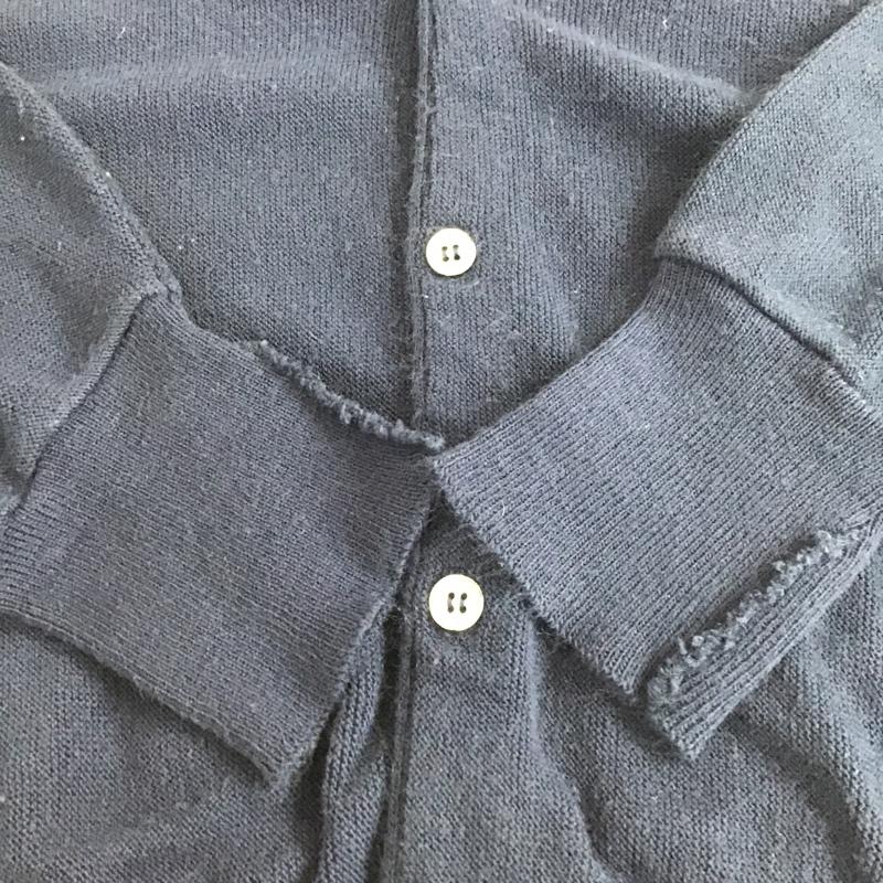 アイゾッド IZOD カーディガン 長袖 長袖ニットカーディガン リブニットカーディガン 前ボタン 80s USA製 古着 XL ロゴ、文字 紺 / ネイビー /  メンズ USED 古着 中古 10101809