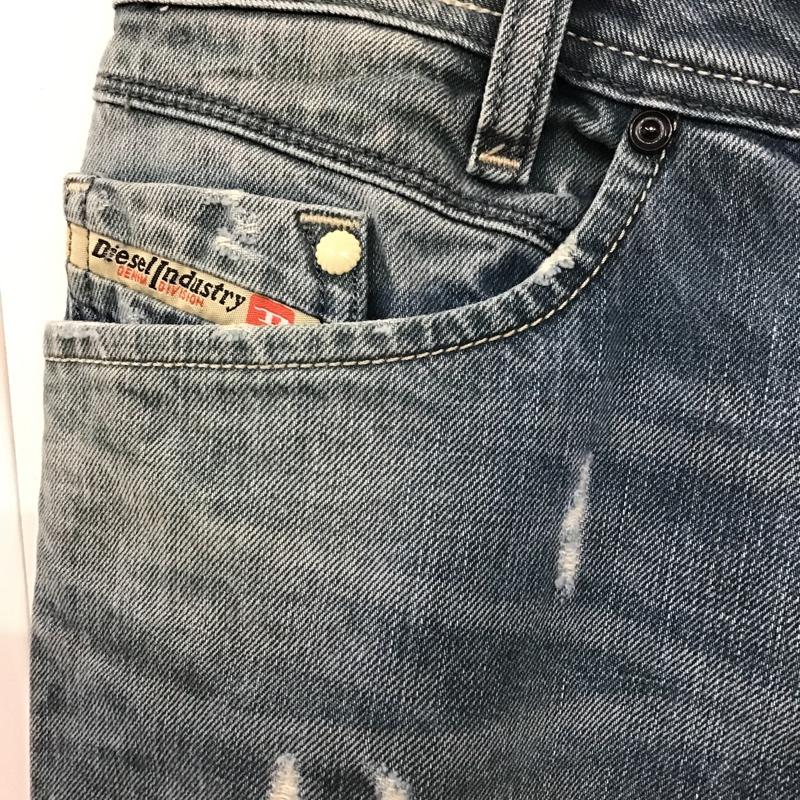 ディーゼル DIESEL パンツ デニム、ジーンズ デニムパンツ スリムパンツ ダメージ加工パンツ カジュアルパンツ 29インチ 無地 インディゴ / インディゴ /  メンズ USED 古着 中古 10101816