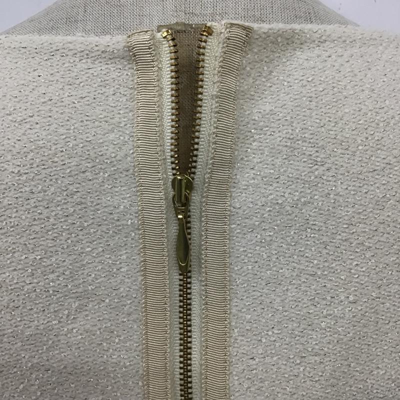 ロペ ROPE' ワンピース ひざ丈スカート 長袖ワンピース クルーネック バックジップワンピース ウエスト切り替えワンピース 38 無地 オフホワイト / オフホワイト /  レディース USED 古着 中古 10101848