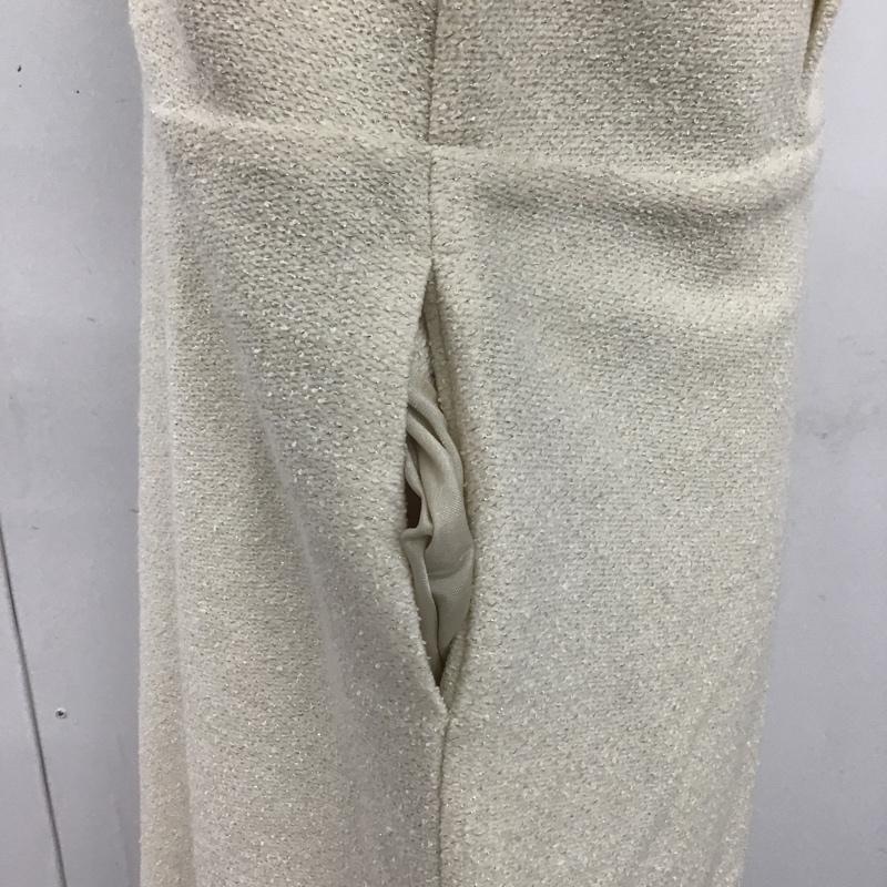 ロペ ROPE' ワンピース ひざ丈スカート 長袖ワンピース クルーネック バックジップワンピース ウエスト切り替えワンピース 38 無地 オフホワイト / オフホワイト /  レディース USED 古着 中古 10101848