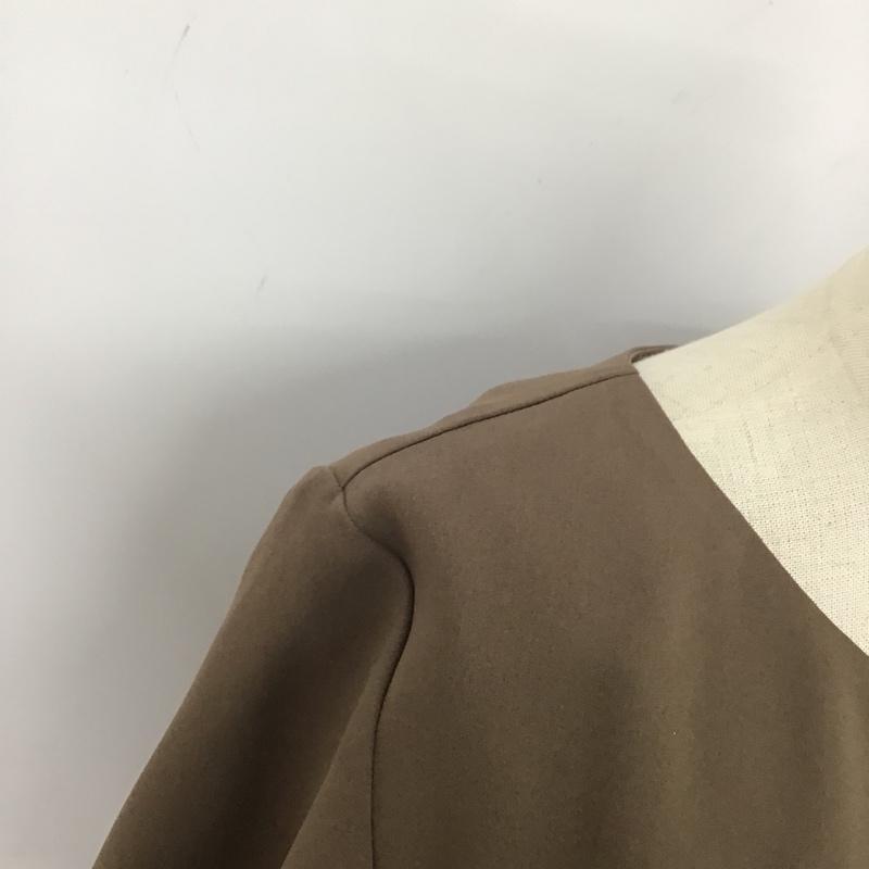 ナチュラルビューティーベーシック NATURAL BEAUTY BASIC カットソー 半袖 S 無地 茶 / ブラウン /  レディース USED 古着 中古 10101892