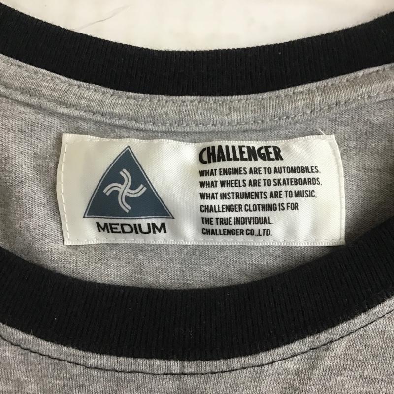 チャレンジャー CHALLENGER カットソー 長袖 長袖カットソー クルーネックカットソー ロングスリーブカットソー プリントTシャツ M ロゴ、文字 灰 / グレー /  メンズ USED 古着 中古 10101915