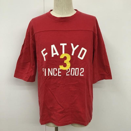 エフエイティー FAT Tシャツ 半袖 半袖カットソー プリントTシャツ クルーネックカットソー ロゴ、文字 赤 / レッド /  メンズ USED 古着 中古 10101919