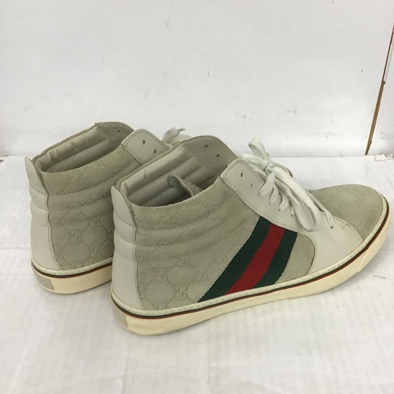 グッチ GUCCI スニーカー スニーカー 147522 ハイカットスニーカー GG 41 1/2 箱有 総柄 白 / ホワイト / X 赤 / レッド / X 緑 / グリーン /  メンズ USED 古着 中古 10101947