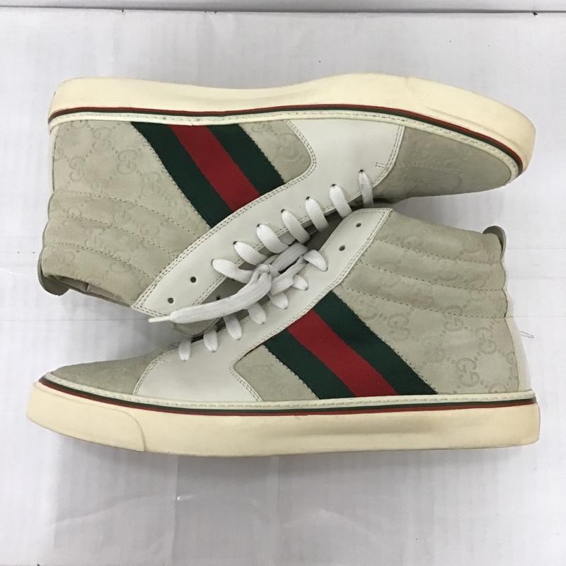 グッチ GUCCI スニーカー スニーカー 147522 ハイカットスニーカー GG 41 1/2 箱有 総柄 白 / ホワイト / X 赤 / レッド / X 緑 / グリーン /  メンズ USED 古着 中古 10101947