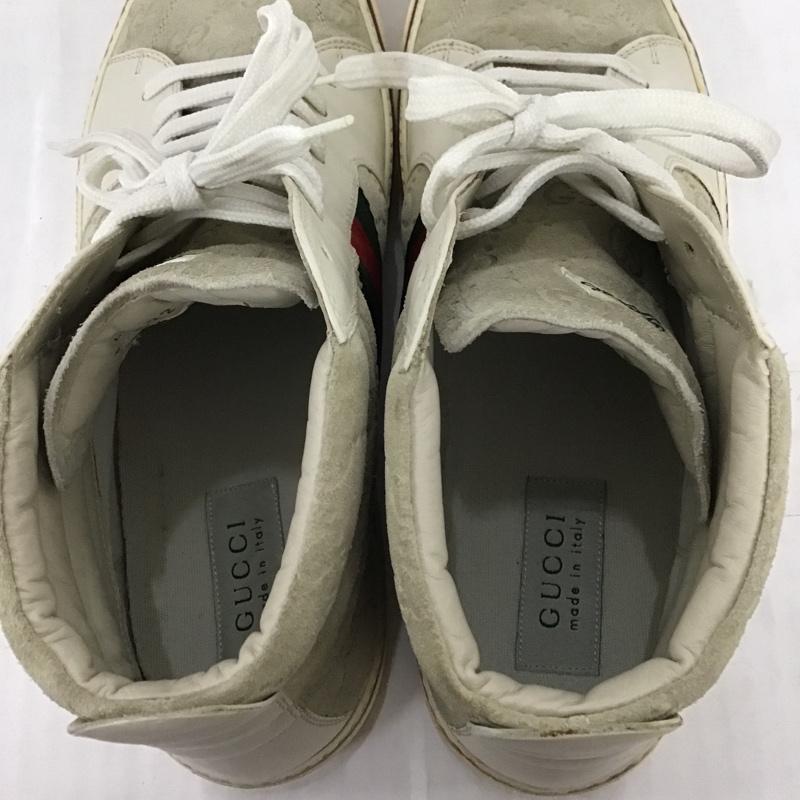 グッチ GUCCI スニーカー スニーカー 147522 ハイカットスニーカー GG 41 1/2 箱有 総柄 白 / ホワイト / X 赤 / レッド / X 緑 / グリーン /  メンズ USED 古着 中古 10101947