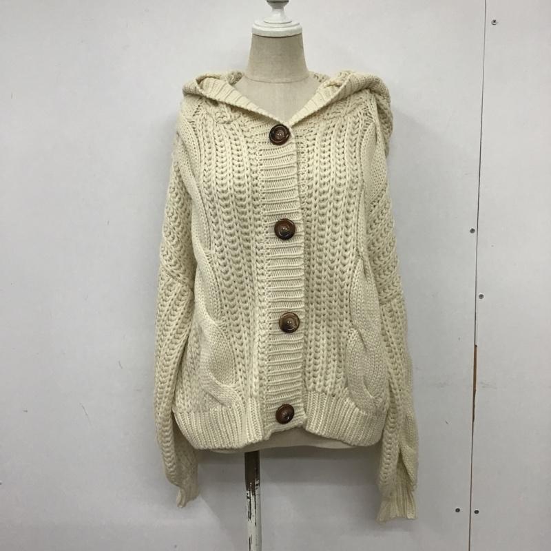 オリーブデオリーブ OLIVE des OLIVE カーディガン 長袖 長袖ニットパーカー カーディガン セーター フード付きニットカーディガン FREE 無地 白 / ホワイト /  レディース USED 古着 中古 10102034