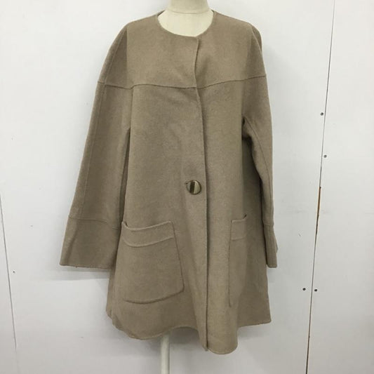 ザラベーシック ZARA BASIC ジャケット、上着 ジャンパー、ブルゾン ノーカラージャケット カジュアルジャケット ロングコート アウター M 無地 ベージュ / ベージュ /  レディース USED 古着 中古 10102037