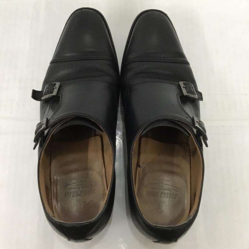 スコッチグレイン SCOTCH GRAIN 革靴 革靴 R1812 ダブルモンク 撥水レザー 25 1/2 25.5cm 無地 黒 / ブラック /  メンズ USED 古着 中古 10102067