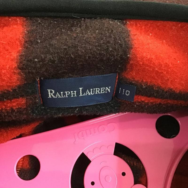 ラルフローレン RALPHLAUREN ジャケット、上着 ジャンパー、ブルゾン チェックジャケット ジップアップジャケット フリースジャケット 110cm チェック 黒 / ブラック / X 赤 / レッド /  ボーイズ USED 古着 中古 10102090