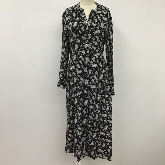 サニーレーベル Sonny Label ワンピース ロングスカート LA66-26F902 長袖ワンピース 総柄 ロングワンピース ノーカラーワンピース FREE 総柄 X 花柄 黒 / ブラック /  レディース USED 古着 中古 10102108
