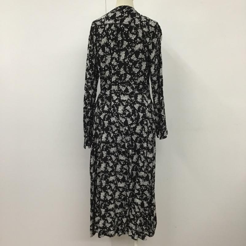 サニーレーベル Sonny Label ワンピース ロングスカート LA66-26F902 長袖ワンピース 総柄 ロングワンピース ノーカラーワンピース FREE 総柄 X 花柄 黒 / ブラック /  レディース USED 古着 中古 10102108