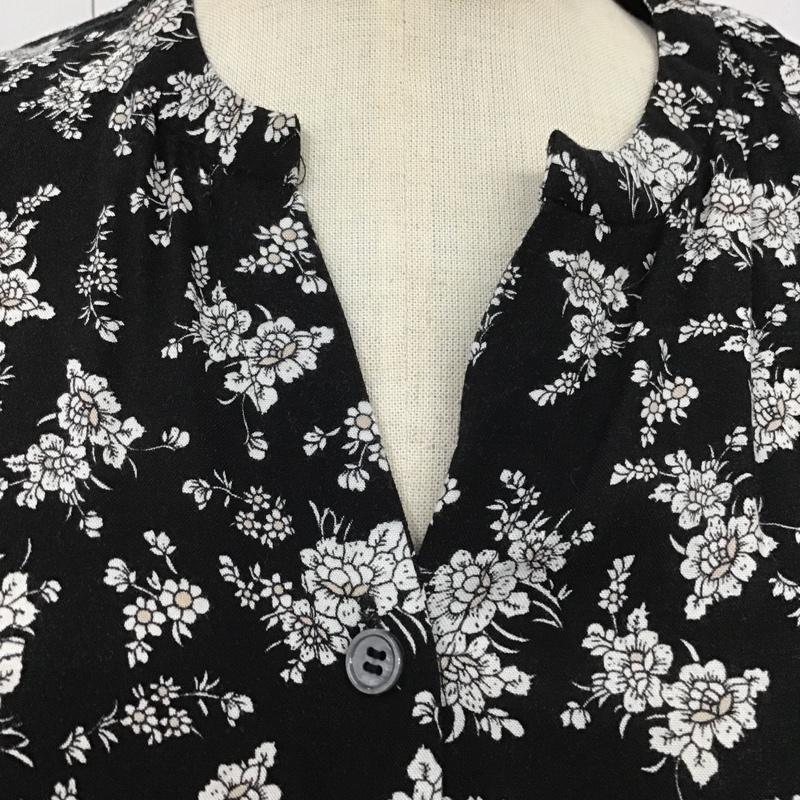 サニーレーベル Sonny Label ワンピース ロングスカート LA66-26F902 長袖ワンピース 総柄 ロングワンピース ノーカラーワンピース FREE 総柄 X 花柄 黒 / ブラック /  レディース USED 古着 中古 10102108
