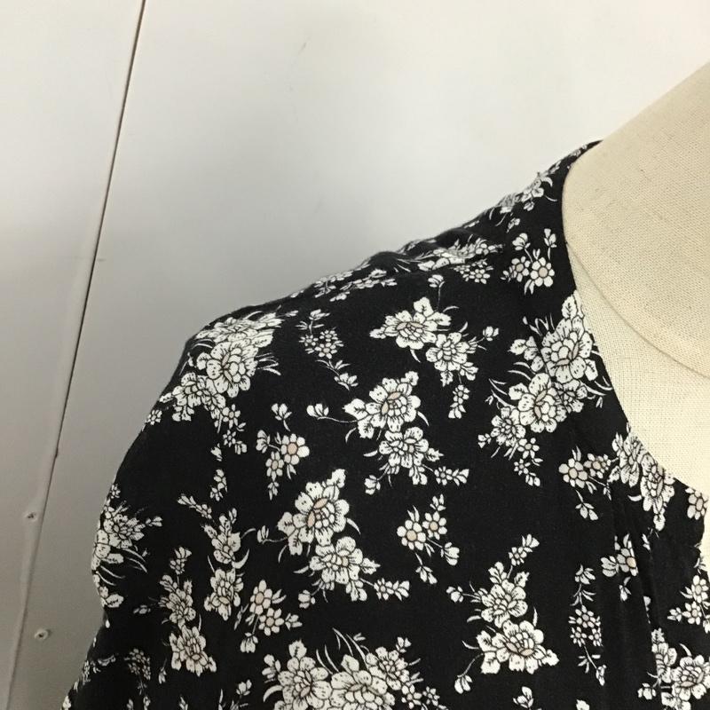 サニーレーベル Sonny Label ワンピース ロングスカート LA66-26F902 長袖ワンピース 総柄 ロングワンピース ノーカラーワンピース FREE 総柄 X 花柄 黒 / ブラック /  レディース USED 古着 中古 10102108