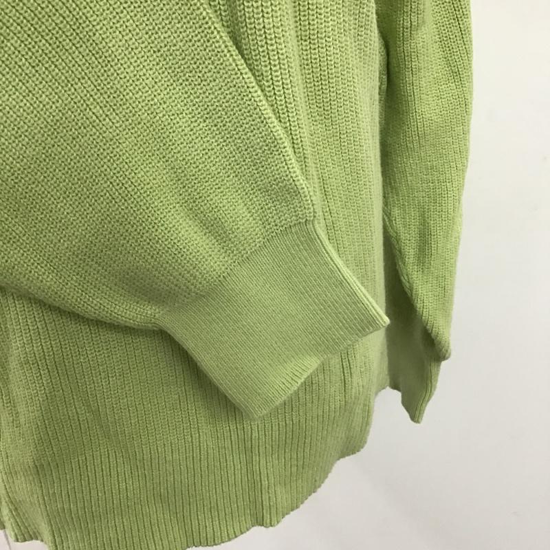 グリーンレーベルリラクシング green label relaxing ニット、セーター 長袖 3613-699-2319 コットンショルダーマーブルボタンプルオーバーニット 長袖ニット 無地 緑 / グリーン /  レディース USED 古着 中古 10102109