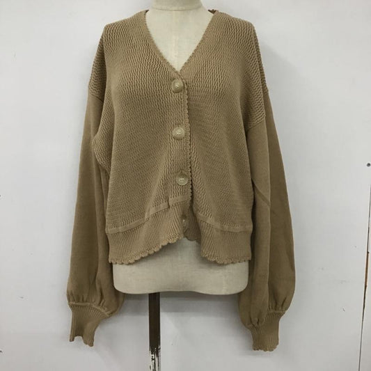 マウジー MOUSSY カーディガン 長袖 010DSH70-0380 TRIM END SHORT CARDIGAN バルーンスリーブ FREE 無地 ベージュ / ベージュ /  レディース USED 古着 中古 10102122
