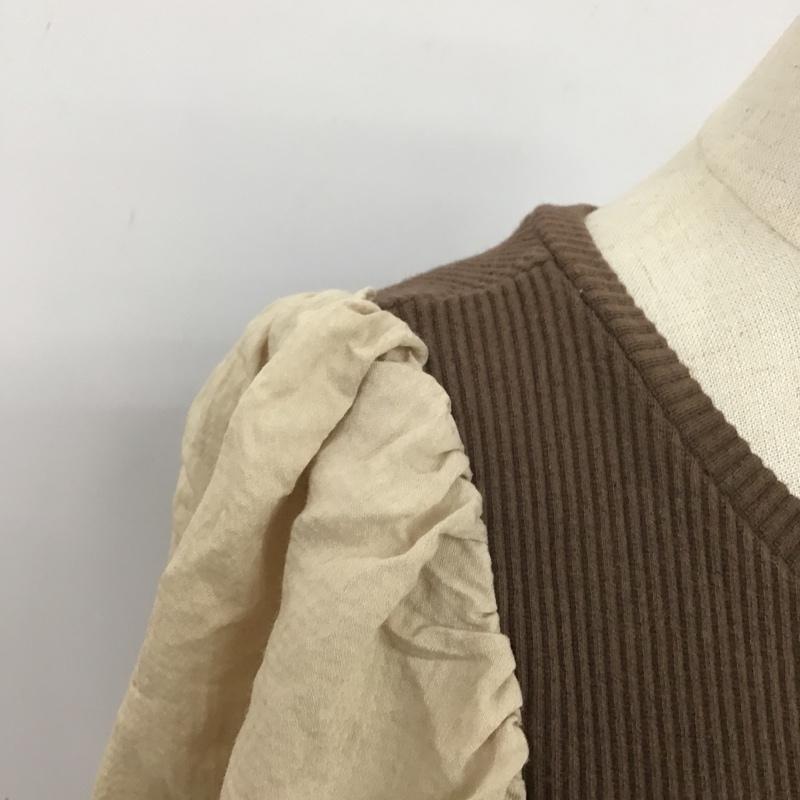 アルシーヴ archives カットソー 長袖 長袖カットソー クルーネックカットソー ロングスリーブカットソー 無地 茶 / ブラウン /  レディース USED 古着 中古 10102130