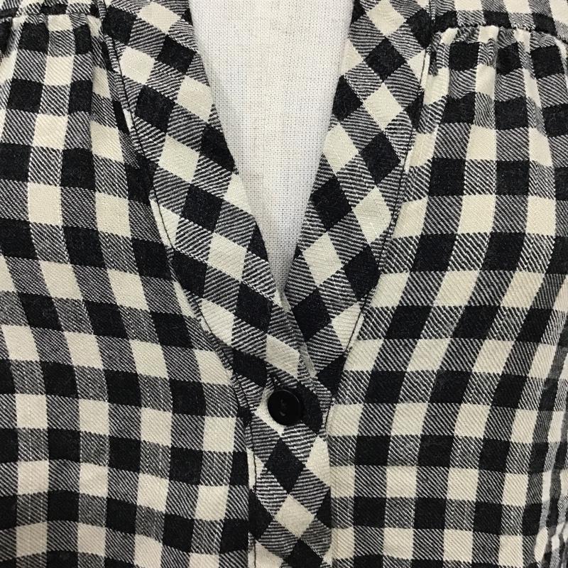 ザラ ZARA ワンピース ミニスカート スキッパーシャツワンピ ティアード XS チェック 黒 / ブラック / X アイボリー / アイボリー /  レディース USED 古着 中古 10102141