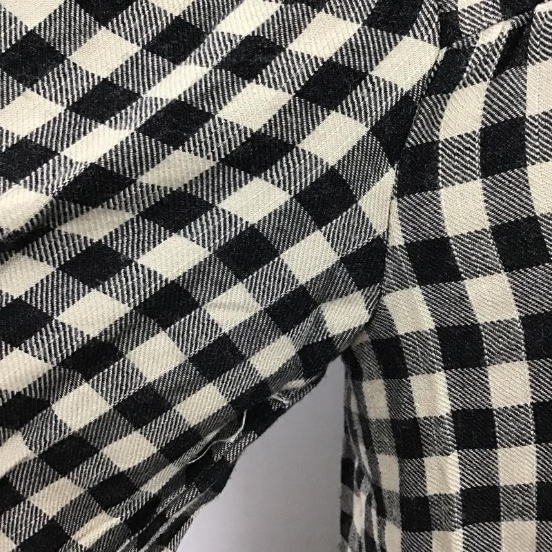 ザラ ZARA ワンピース ミニスカート スキッパーシャツワンピ ティアード XS チェック 黒 / ブラック / X アイボリー / アイボリー /  レディース USED 古着 中古 10102141